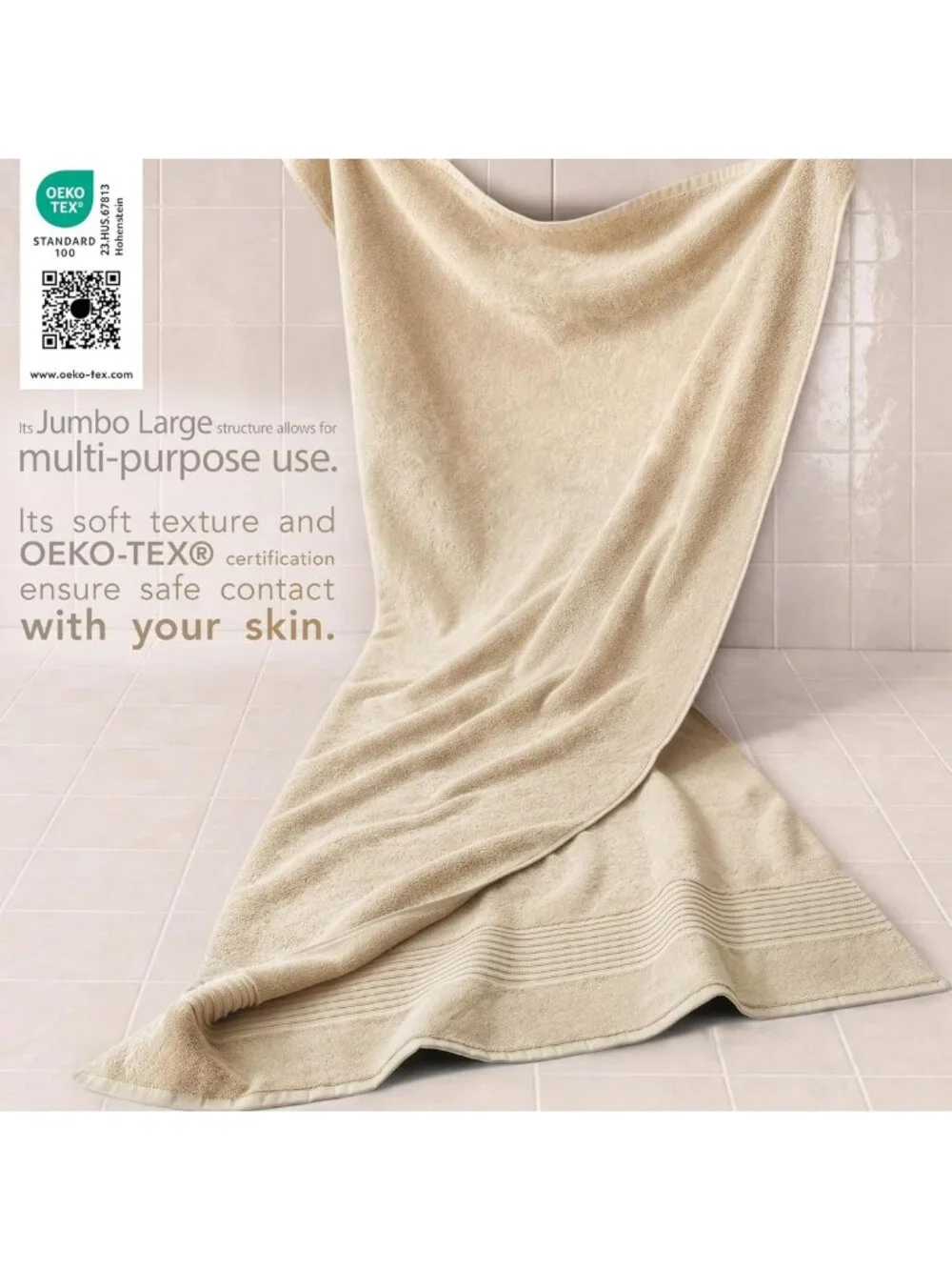 Soft Absorbent 100% Cotton Turkish Towel Set, Quick Dry Bath Sheets, 2 Piece